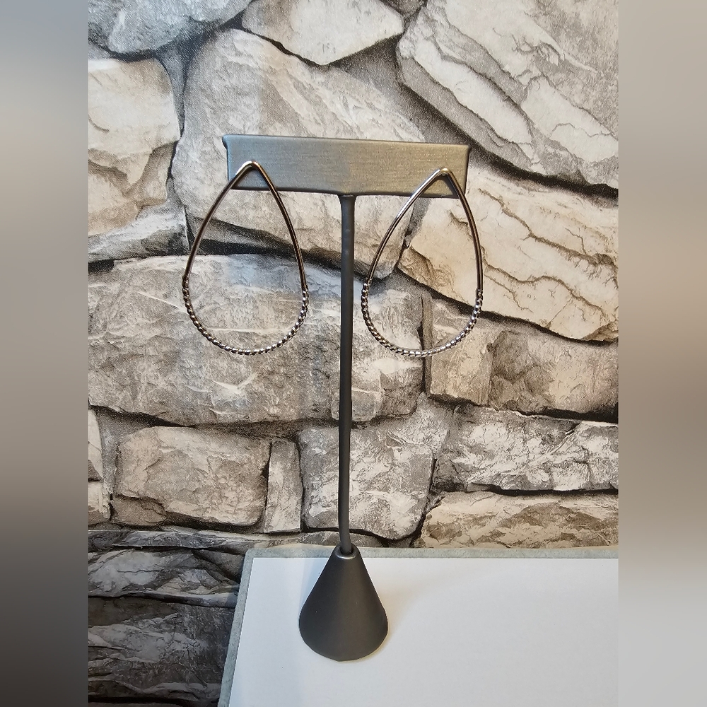 Park Lane Silver Teardrop Hoop Earrings